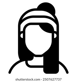 Brunette Diversity Avatars icon illustration