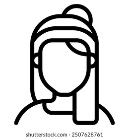 Brunette Diversity Avatars icon illustration