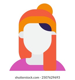 Brunette Diversity Avatars icon illustration