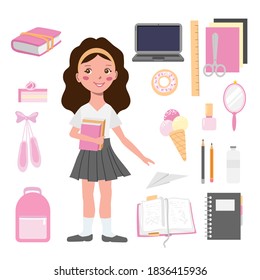 
brunette girl with accessories and pointe