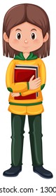 A brunette girl character illustration