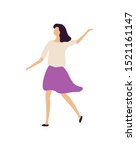 Brunette girl dancing, isolated clubber on disco, flat style. Vector lady in night club, woman wearing fancy clothes moving on music, lifestyle of young female