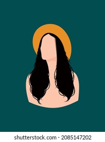Brunette girl in hat silhouette