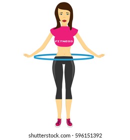 brunette girl twisting hoop