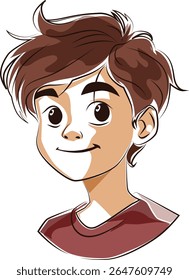 cabelo morena menino estilo doodle