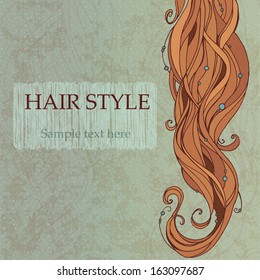 brunette hair vintage style poster