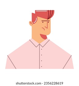 brunette man illustration vector isolated