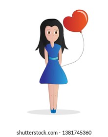 
brunette with a red ball