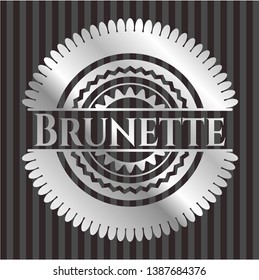 Brunette silver emblem. Vector Illustration. Mosaic.
