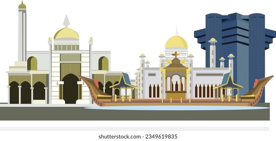 Brunie Darussalam vector llustration Brunie  building