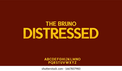 the bruno fun outdoor font with distressed grunge texture