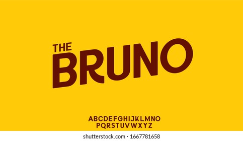 THE BRUNO, a fun outdoor theme typeface vector alphabet font set