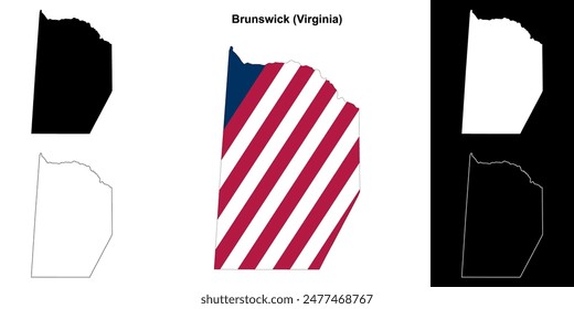 Brunswick County (Virginia) outline map set