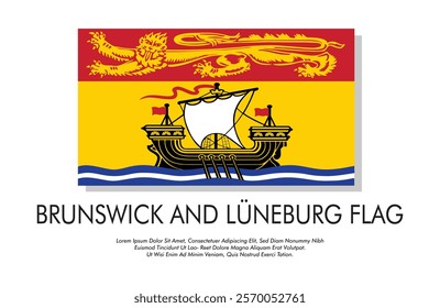 Brunswick and Luneburg flag banner Brunswick and Luneburg flag with white background illustration design Brunswick and Luneburg independence day banner design 