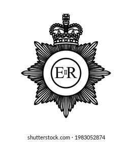 Brunswick star icon. UK police emblem. Clipart image isolated on white background