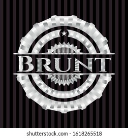 Brunt silver shiny badge. Vector Illustration. Mosaic.