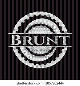 Brunt silvery emblem. Vector Illustration. Mosaic. 