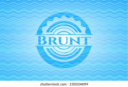 Brunt waBrunt water wavec oncept emblem.ter style badge.