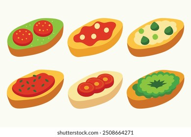 Bruschetta Color Art Flavorful Art Showcasing clássico Bruschetta