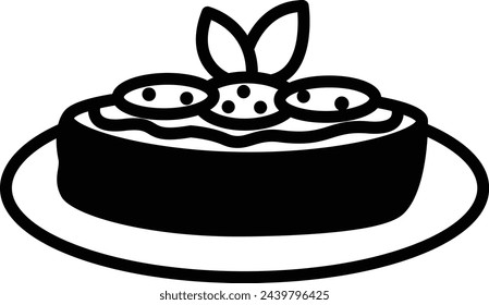 Bruschetta dish glyph and line vector illustration