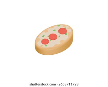 desenho de ilustração 3d do ícone bruschetta