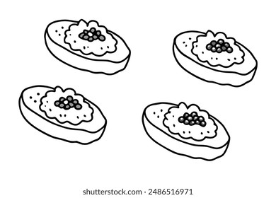 Bruschetta line art exquisite design hand drawing artwork