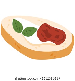 Bruschetta Toast healthy dish Illustration