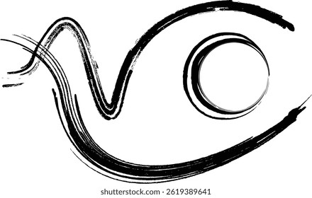 pincelada abstrato e tamplate com ciclo e onda