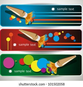 Brush abstract banners