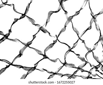 Pinselabstraktes Muster. Grunge Textur. Hintergrund. Weiße und schwarze Vektorillustration.