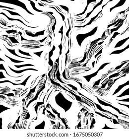 Pincel patrón abstracto. Textura gruesa. Antecedentes. Vector blanco y negro.