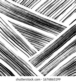 Brush abstract pattern. Grunge texture. Background. White and black vector.