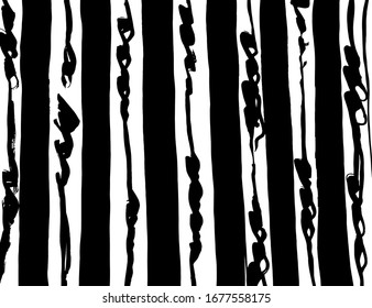 Brush abstract pattern. Grunge texture. Background. White and black vector.