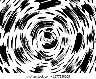 Brush abstract pattern. Grunge texture. Background. White and black vector.
