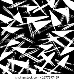 Brush abstract pattern. Grunge texture. Background. White and black vector.