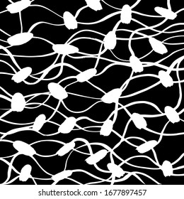 Brush abstract pattern. Grunge texture. Background. White and black vector.