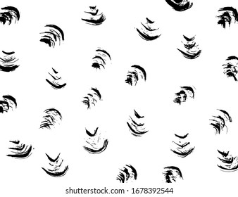 Brush abstract pattern. Grunge texture. Background. White and black vector.
