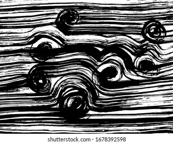 Brush abstract pattern. Grunge texture. Background. White and black vector.
