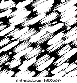 Brush abstract pattern. Grunge texture. Background. White and black vector.