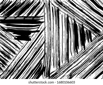 Brush abstract pattern. Grunge texture. Background. White and black vector.