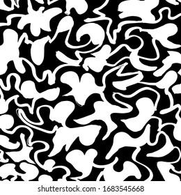 Brush abstract pattern. Grunge texture. Background. White and black vector.