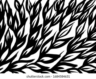 Brush abstract pattern. Grunge texture. Background. White and black vector.