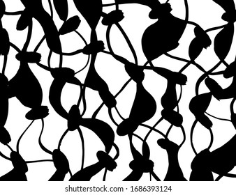 Brush abstract pattern. Grunge texture. Background. White and black vector.