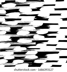 Brush abstract pattern. Grunge texture. Background. White and black vector.
