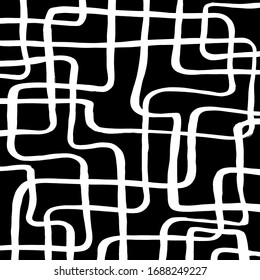 Brush abstract pattern. Grunge texture. Background. White and black vector.