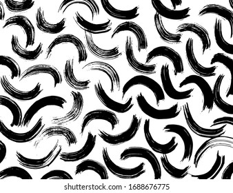 Brush abstract pattern. Grunge texture. Background. White and black vector.