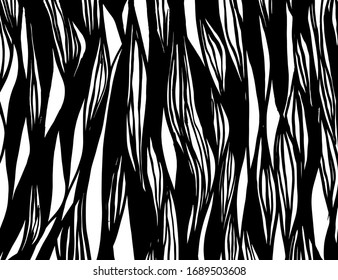 Brush abstract pattern. Grunge texture. Background. White and black vector.