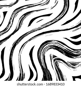 Pincel patrón abstracto. Textura gruesa.Antecedentes. Vector blanco y negro.