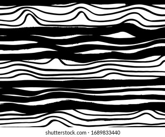 Brush abstract pattern. Grunge texture. Background. White and black vector.
