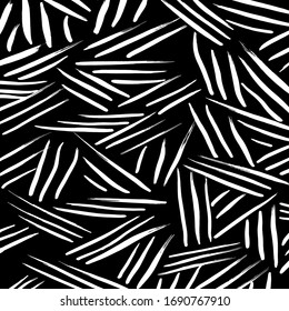 Brush abstract pattern. Grunge texture. Background. White and black vector.